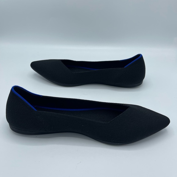 Rothys Womens 8 The Point Flats Black Knit Pointed Toe Slip On Shoes Washable - Picture 5 of 11